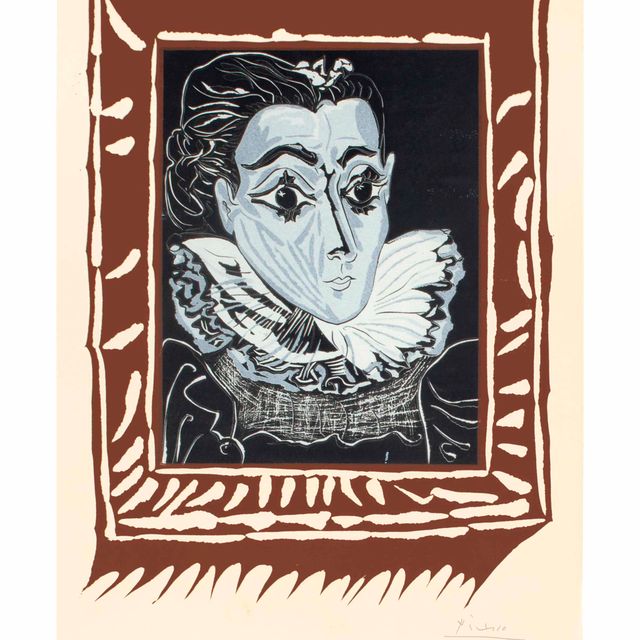 Pablo Picasso — Дама в колье (Портрет Жаклин в стиле Фрейз)