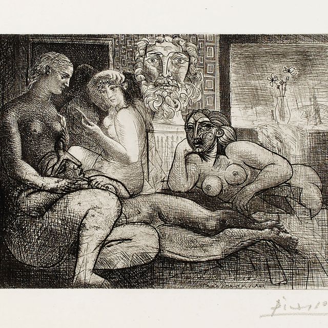 Pablo Picasso — "Четыре новые женщины и их скульптура наедине" из "Сюиты Воллар"