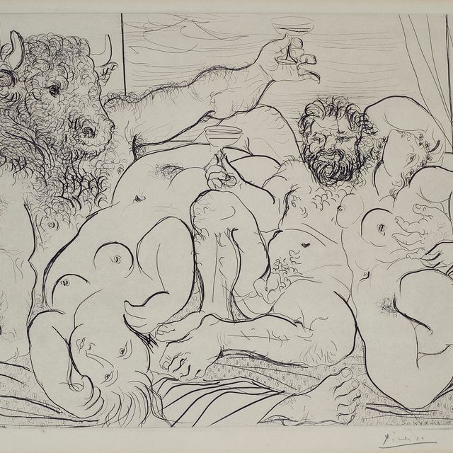 Pablo Picasso — Сцена "Вакханалия с минотавром" из "Сюиты Воллара"