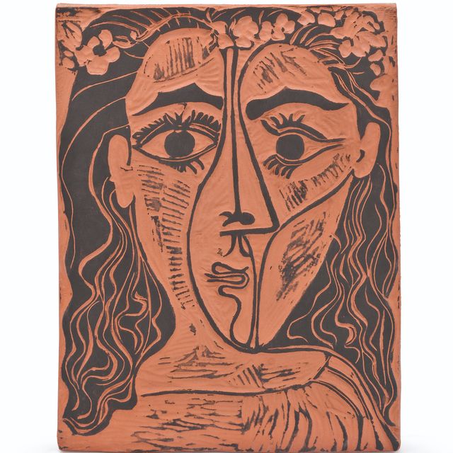 Pablo Picasso — Тет-а-тет с женщиной, украшенной цветами (A.R. 522)
