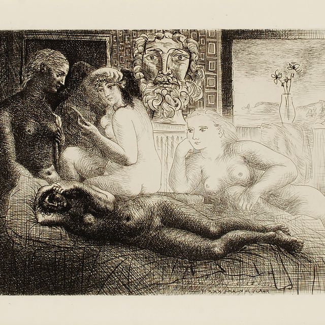 Pablo Picasso — "Четыре новые женщины и их скульптура наедине" из "Сюиты Воллар"