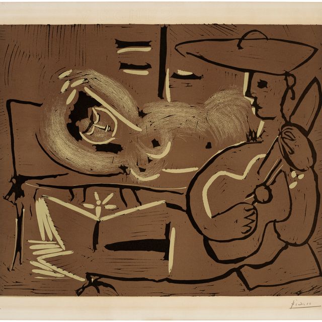 Pablo Picasso — Женщина-кушетка и гитаристка