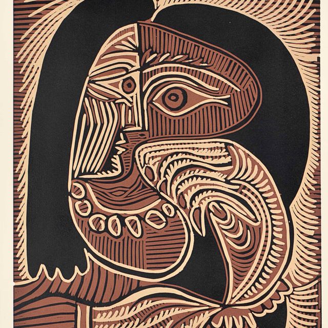 Pablo Picasso — Портрет Жаклин в одежде на колье