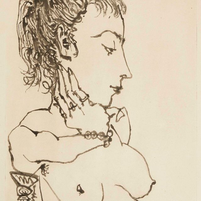 Pablo Picasso — Бюст женщины в очереди за кавалером: Жаклин