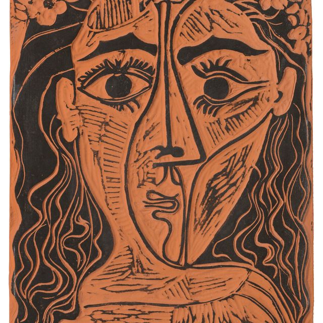 Pablo Picasso — Тет-а-тет с женщиной, украшенной цветами (A.R. 522)