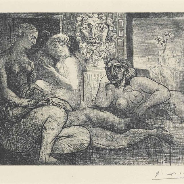 Pablo Picasso — "Четыре новые женщины и их скульптура наедине", автор: Ла Сюит Воллар