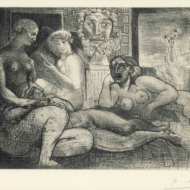 Pablo Picasso — "Четыре новые женщины и их скульптура наедине" из "Сюиты Воллар"