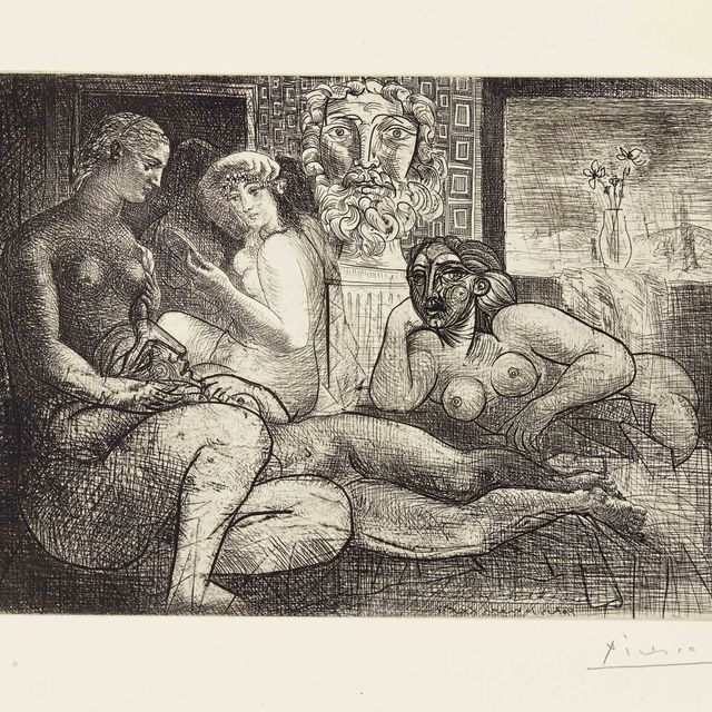 Pablo Picasso — "Четыре новые женщины и их скульптура наедине", автор: Ла Сюит Воллар