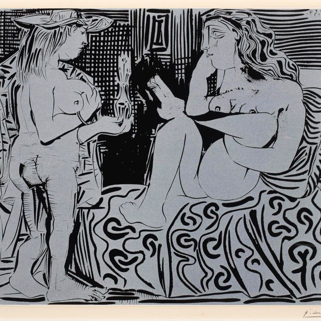 Pablo Picasso — Две женщины в вазе с цветами (B. 915; Ba. 1239)
