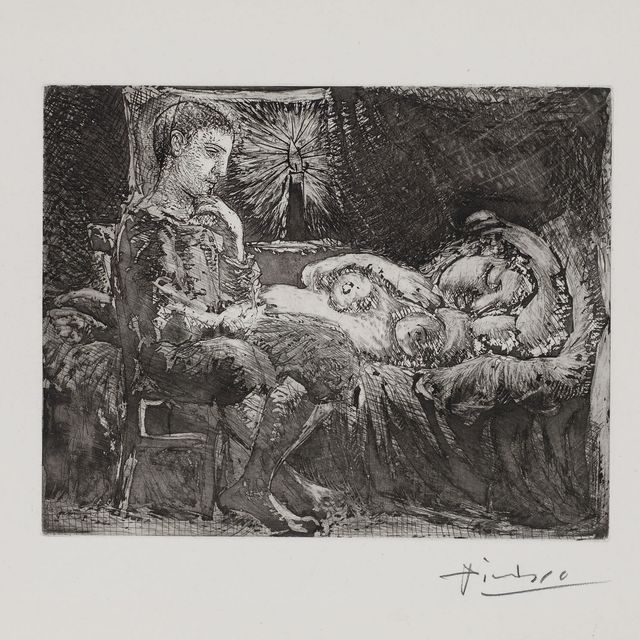 Pablo Picasso — "Гарсон и сонная девушка в канделябрах", автор: Ла Сюит Воллар (B. 226; Ba. 440Bc)
