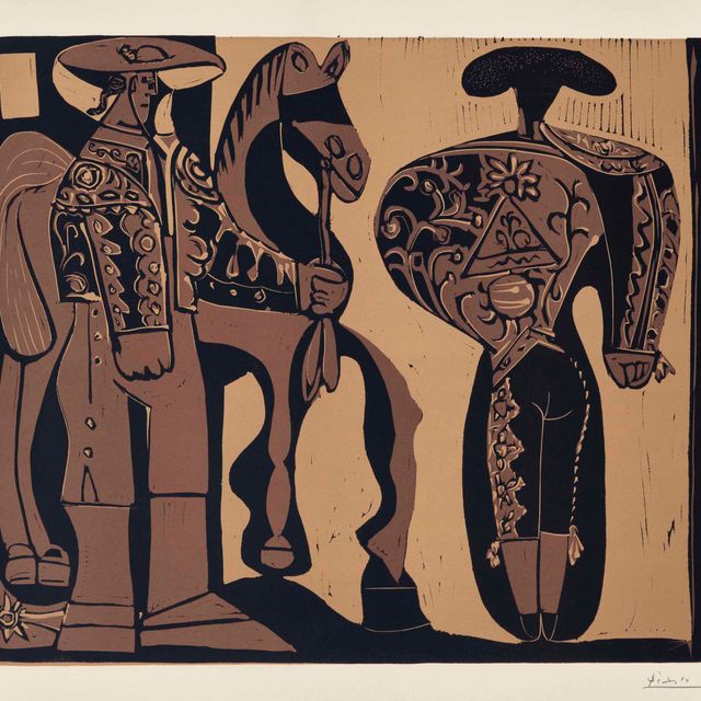 Pablo Picasso — Пикадор и тореро, сопровождающие Пасео де Куадрильяс
