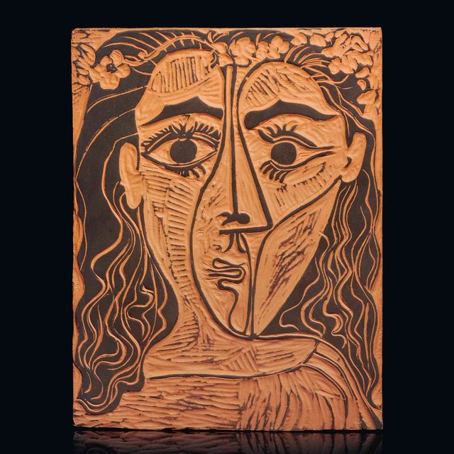 Pablo Picasso — Тет-а-тет с женщиной, украшенной цветами (A.R. 522)