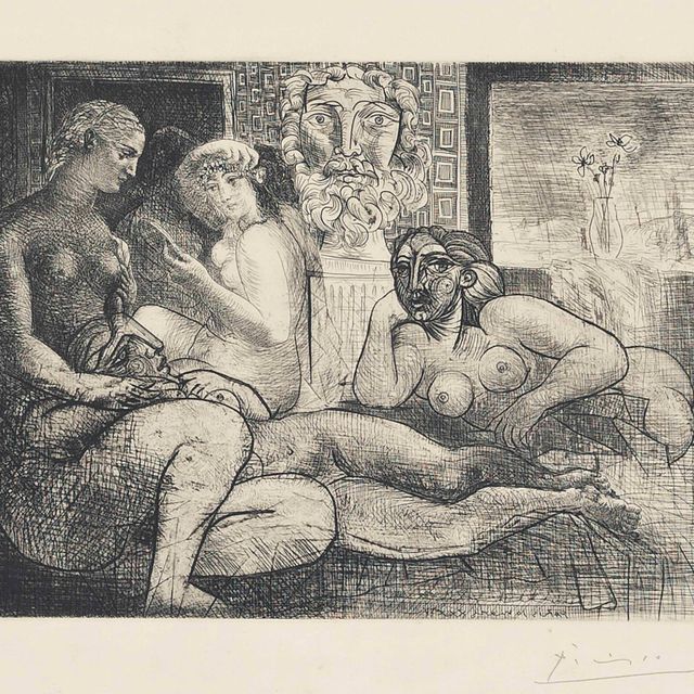 Pablo Picasso — "Четыре новые женщины и их скульптура наедине", автор: Ла Сюит Воллар