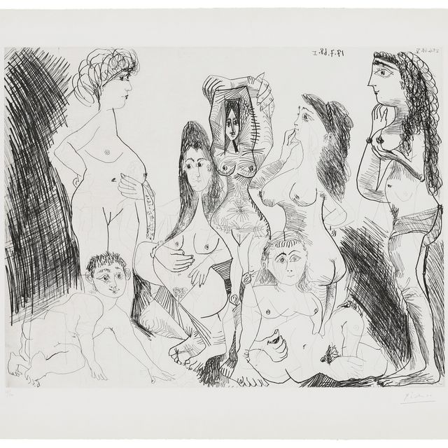 Pablo Picasso — Игриво танцует с Хаммамом в дневнике для женщин, от: La Serie 347