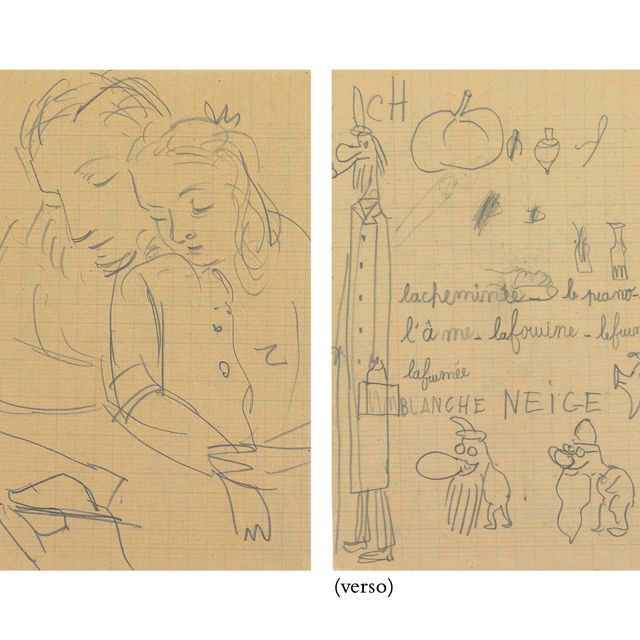 Pablo Picasso — Мария-Тереза и Майя ( лицевая сторона ); Этюды ( оборотная сторона )
