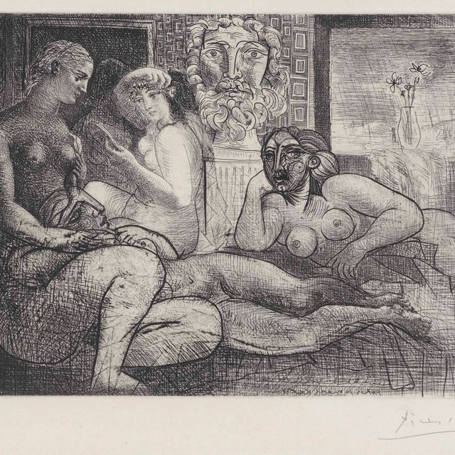 Pablo Picasso — "Четыре новые женщины и их скульптура наедине", автор: Ла Сюит Воллар