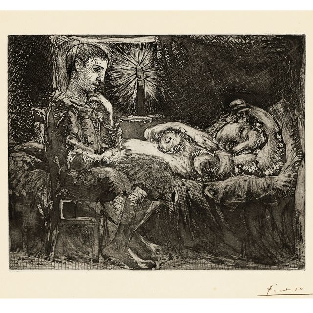 Pablo Picasso — "Гарсон и сонная девушка в канделябрах" из "Люкса Воллара"