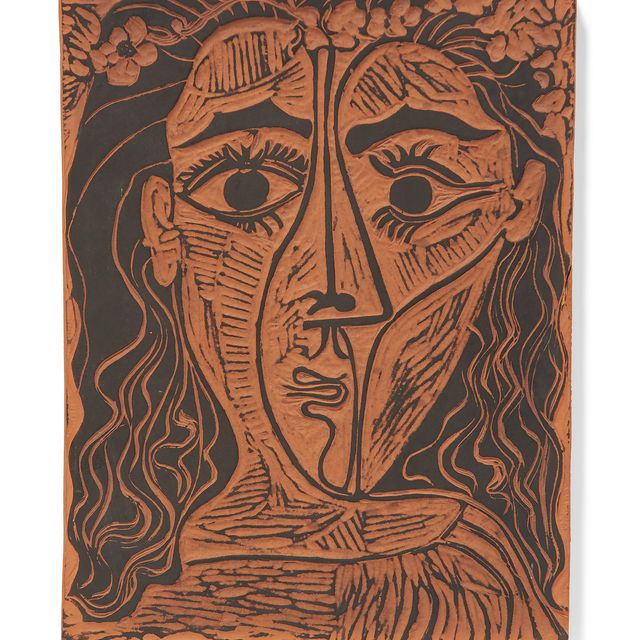 Pablo Picasso — Тет-а-тет с женщиной, украшенной цветами (A.R. 522)