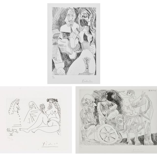 Pablo Picasso — Ла Сери 347: три отпечатка