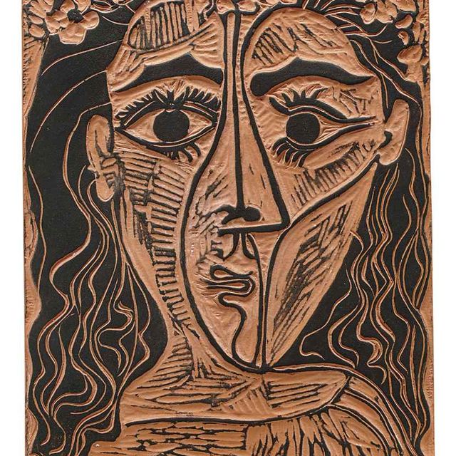 Pablo Picasso — Женская голова в венке из цветов (A.R. 522)