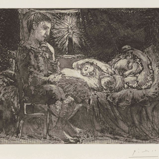 Pablo Picasso — "Гарсон и сонная девушка в канделябрах" из "Люкса Воллара"