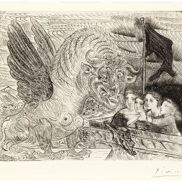 Pablo Picasso — Торо Айле созерцает четверых детей из "Сюиты Воллара"