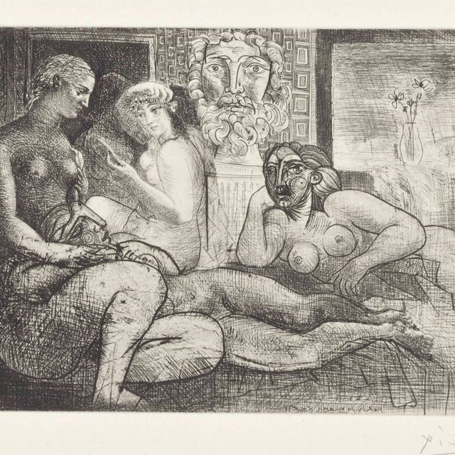Pablo Picasso — "Четыре новые женщины и их скульптура наедине" из "Сюиты Воллар"