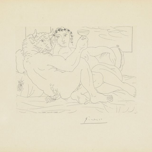 Pablo Picasso — Минотавр, в главном купе и молодая женщина, от: La Suite Vollard