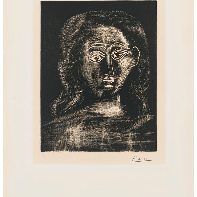 Pablo Picasso — Жаклин в шевроле-флу, в полном расцвете сил.