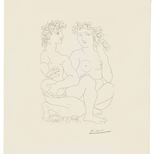 Pablo Picasso — Молодая пара набирает обороты, человек с бубном, от: La Suite Vollard