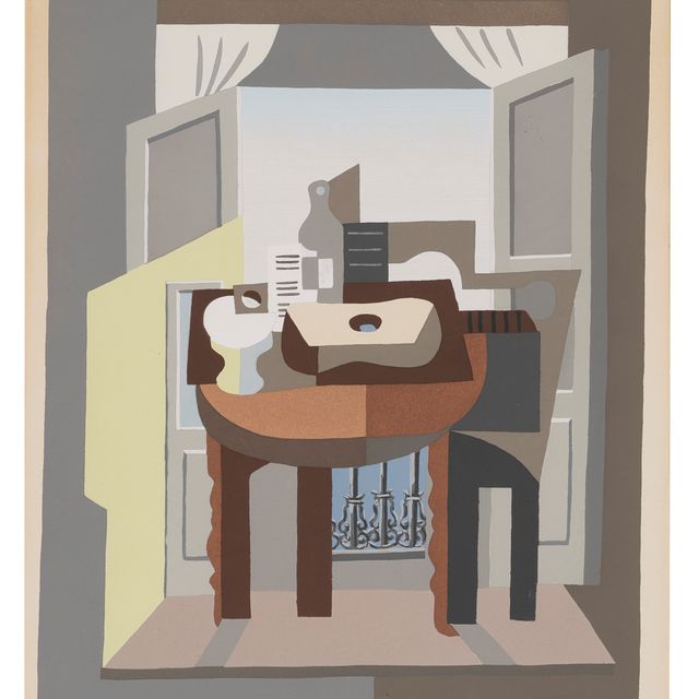 Pablo Picasso — Композиция, перегородка, бутыль и гитара остаются без внимания