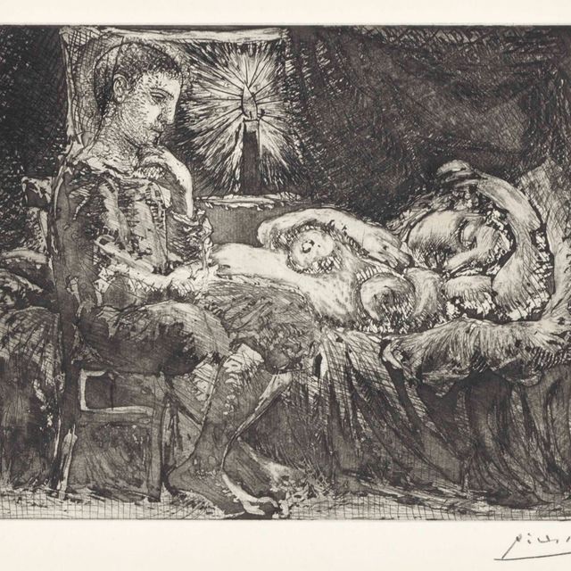 Pablo Picasso — "Гарсон и сонная девушка в канделябрах" из "Люкса Воллара"