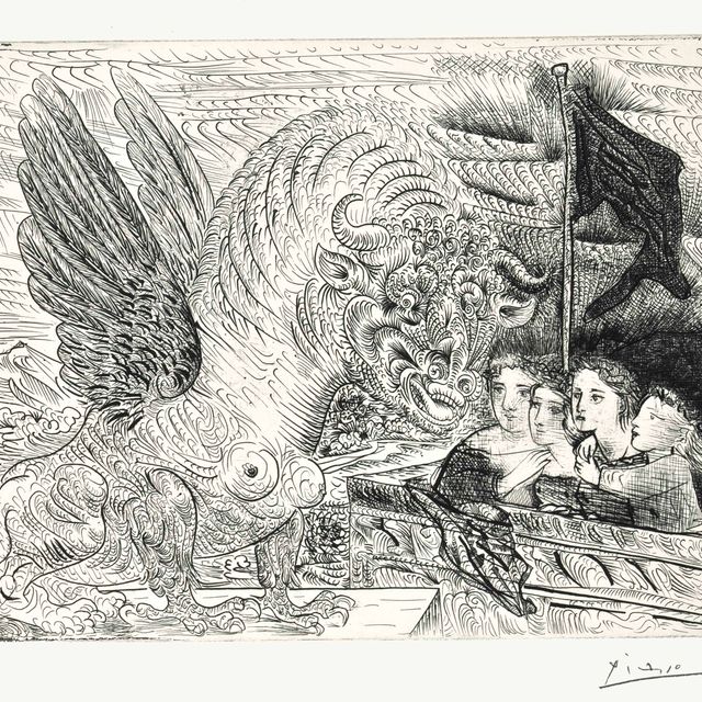 Pablo Picasso — Торо Айле созерцает четверых детей из "Сюиты Воллара"