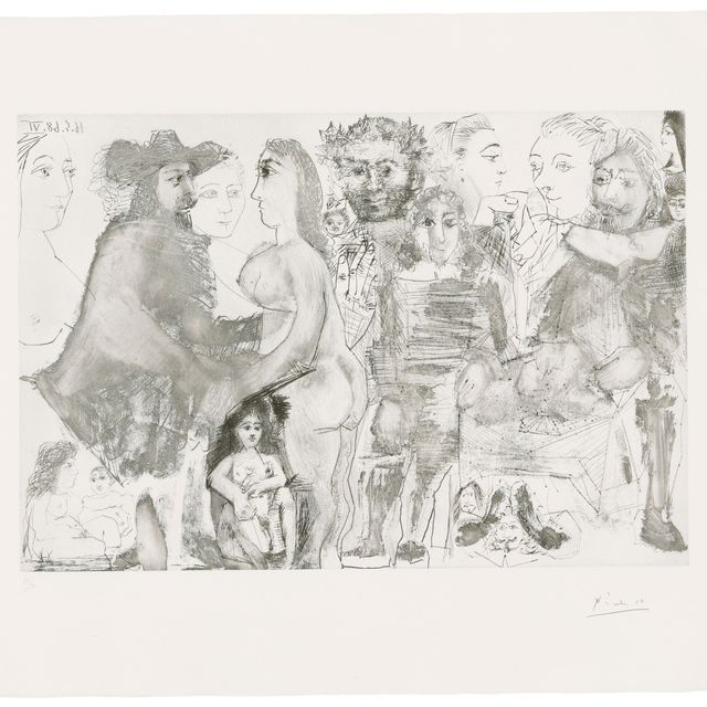 Pablo Picasso — Мушкетер, принадлежащий молодой девушке, олицетворяющей жизнь, фото 97 из "Ла Сери 347".
