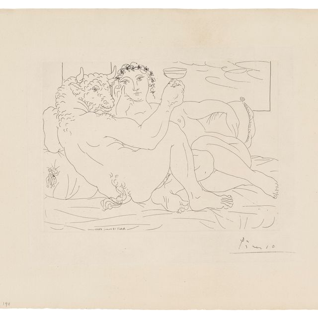 Pablo Picasso — Минотавр, в главном купе и молодая женщина, от: La Suite Vollard