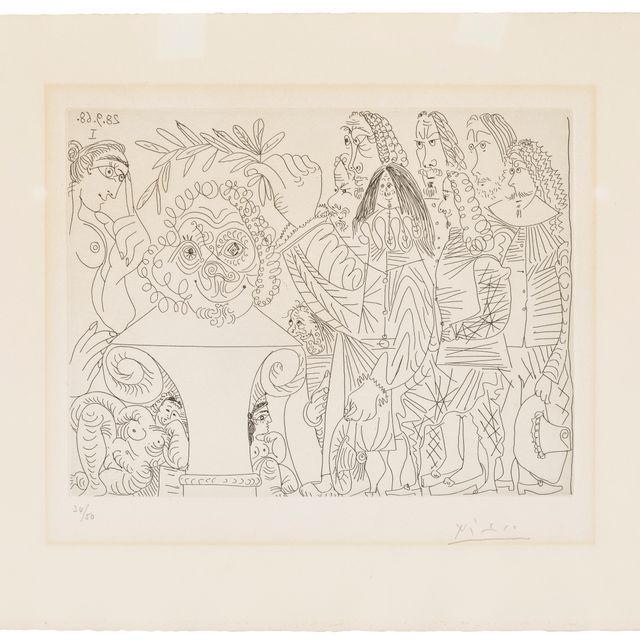 Pablo Picasso — Гибель людей - это событие в академии: "Вдова на луне", от: La Séries 347