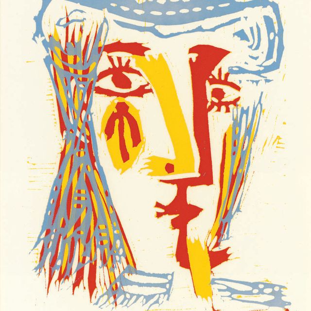 Pablo Picasso — Женщина с головной убором из голубого шелка (не в Б.; Ba. 1282)