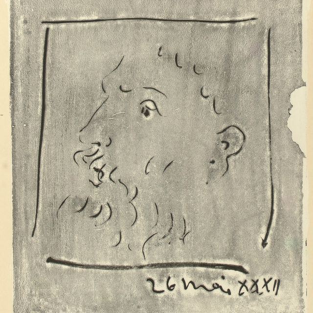 Pablo Picasso — Тет-а-тет с человеком Барбу (не у Блоха; ср. Baer 572-бис)