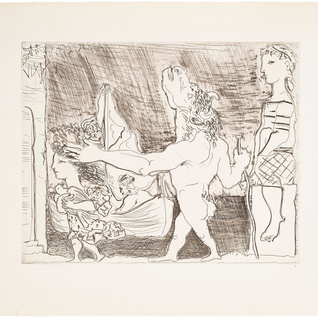 Pablo Picasso — Минотавр - путеводитель по филе, II, из "Сюиты Воллар"