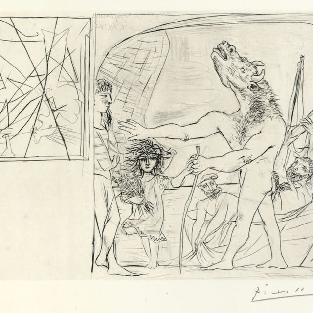 Pablo Picasso — Минотавр - путеводитель по первой филетке из "Сюиты Воллара" (стр. 222; стр. 434)