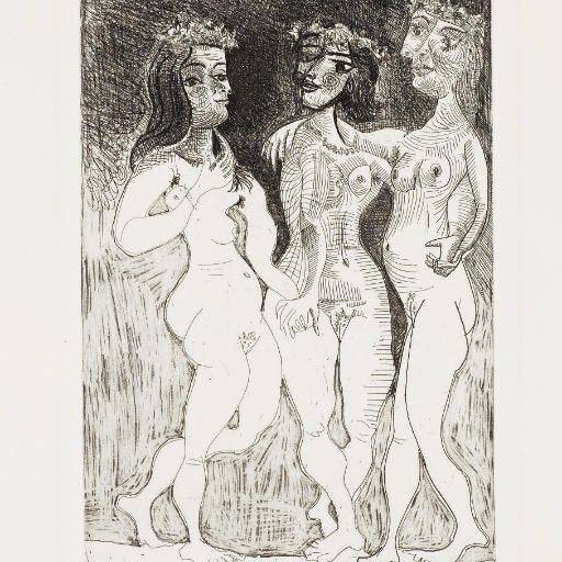 Pablo Picasso — Три грации, украшенные цветами (B. 303; Ba. 631 III Cb1)