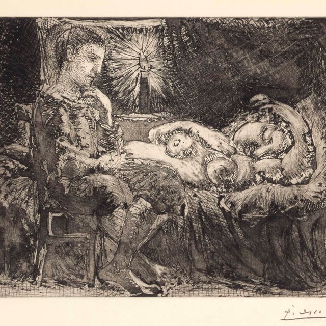 Pablo Picasso — "Гарсон и сонная девушка в канделябрах" из "Люкса Воллара"