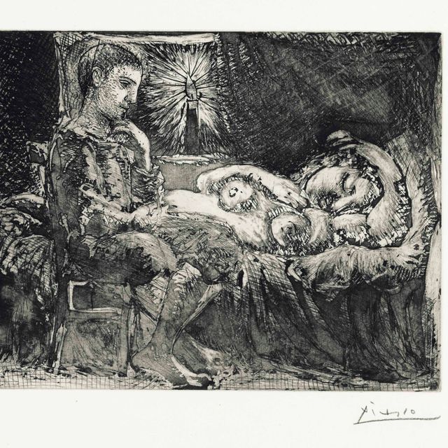Pablo Picasso — "Гарсон и сонная девушка в канделябрах" из "Люкса Воллара"