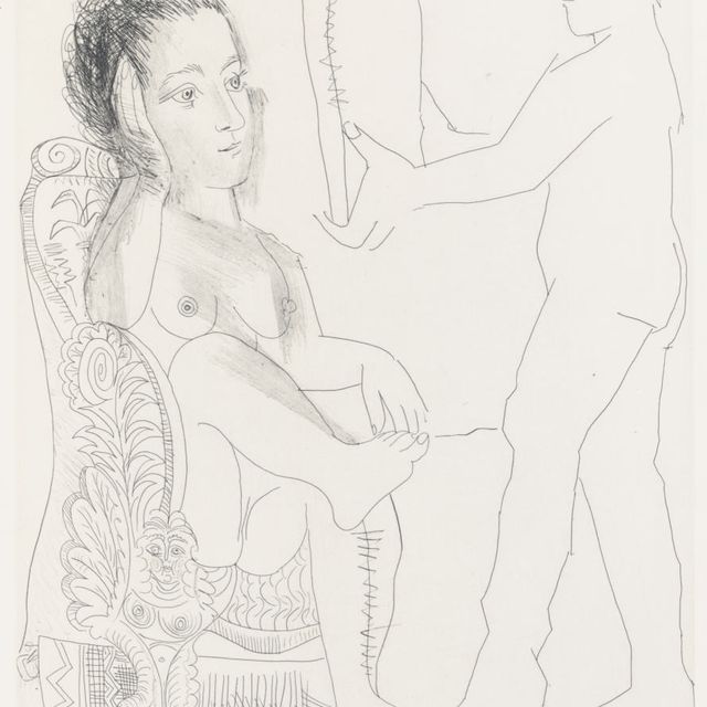 Pablo Picasso — Молодой человек, представляющий мир, или портрет, или молодую женщину, из серии 347 (Б. 1499; В. 1515)
