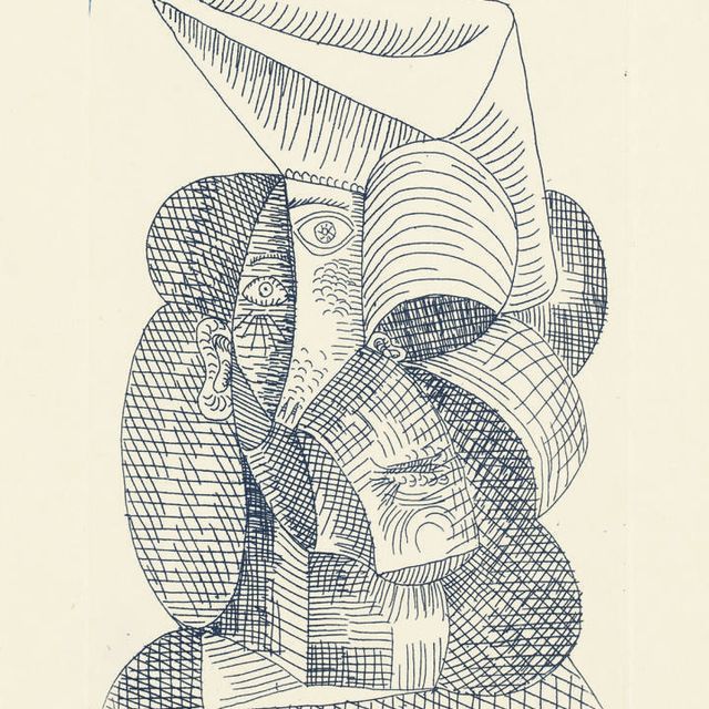 Pablo Picasso — "Тет-а-тет с женщиной", из "Марто без учителя" (стр. 374, стр. 699; см. стр. 45)