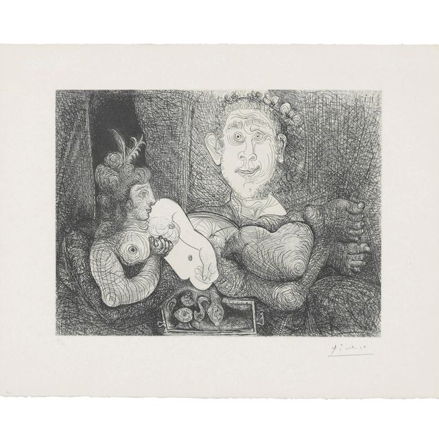 Pablo Picasso — "Кулисы живой природы". "Одалиска и дитя", из "Ла Сери", 156