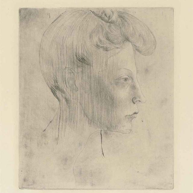 Pablo Picasso — Тет-а-тет с женщиной, в профиль, из "Свиты Сальтимбанков" (B. 6; Ba. 7)