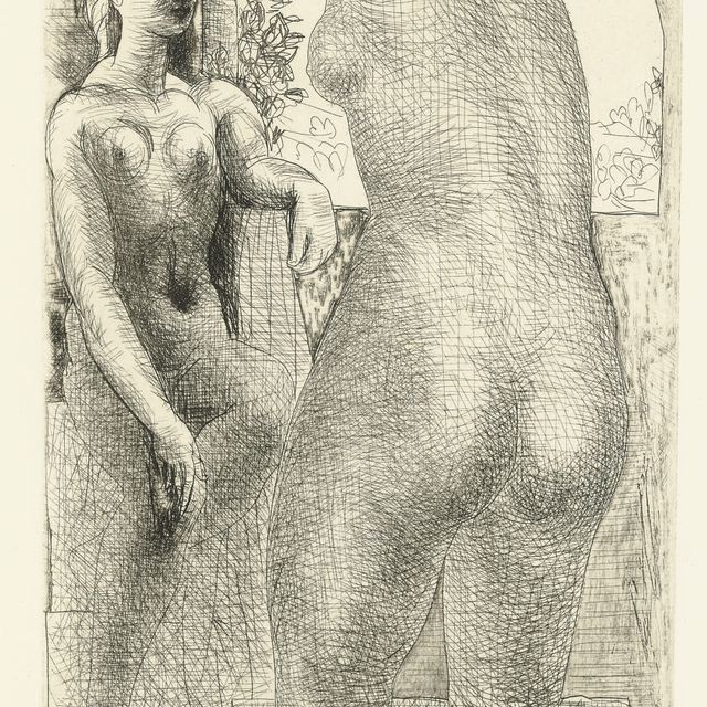 Pablo Picasso — Модель и большая скульптура души из "Сюиты Воллара" (B. 186; Ba. 345)