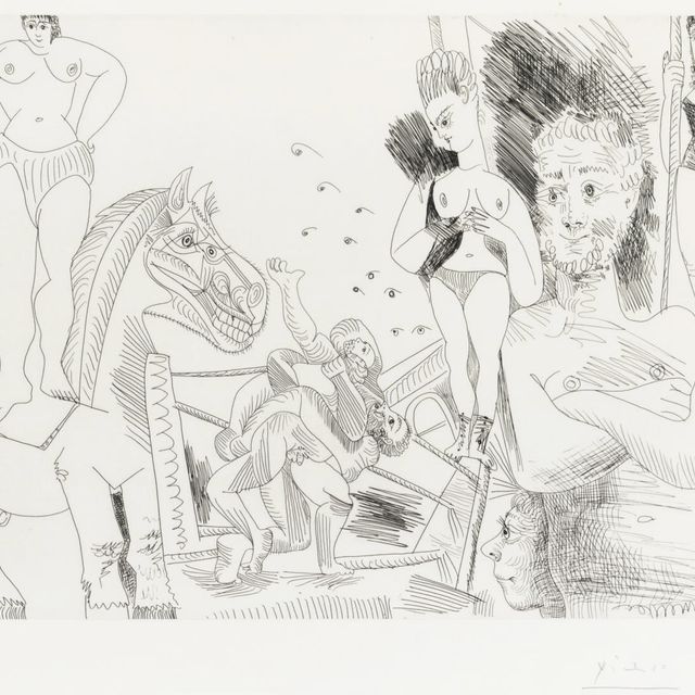 Pablo Picasso — "Цирк и улов", из "Ла Сери 347" (1505 г. до н.э.; 1521 г. до н.э.)