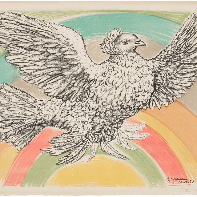 Pablo Picasso — Коломб, парящий над аркой в небе
